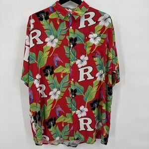 Rutgers Scarlet Knights Shirt Mens 2XL NCAA College Hawaiian Floral